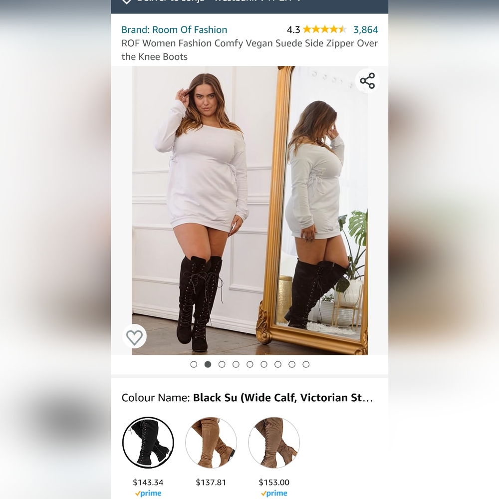 Wide Calf over the knee boots 10w
